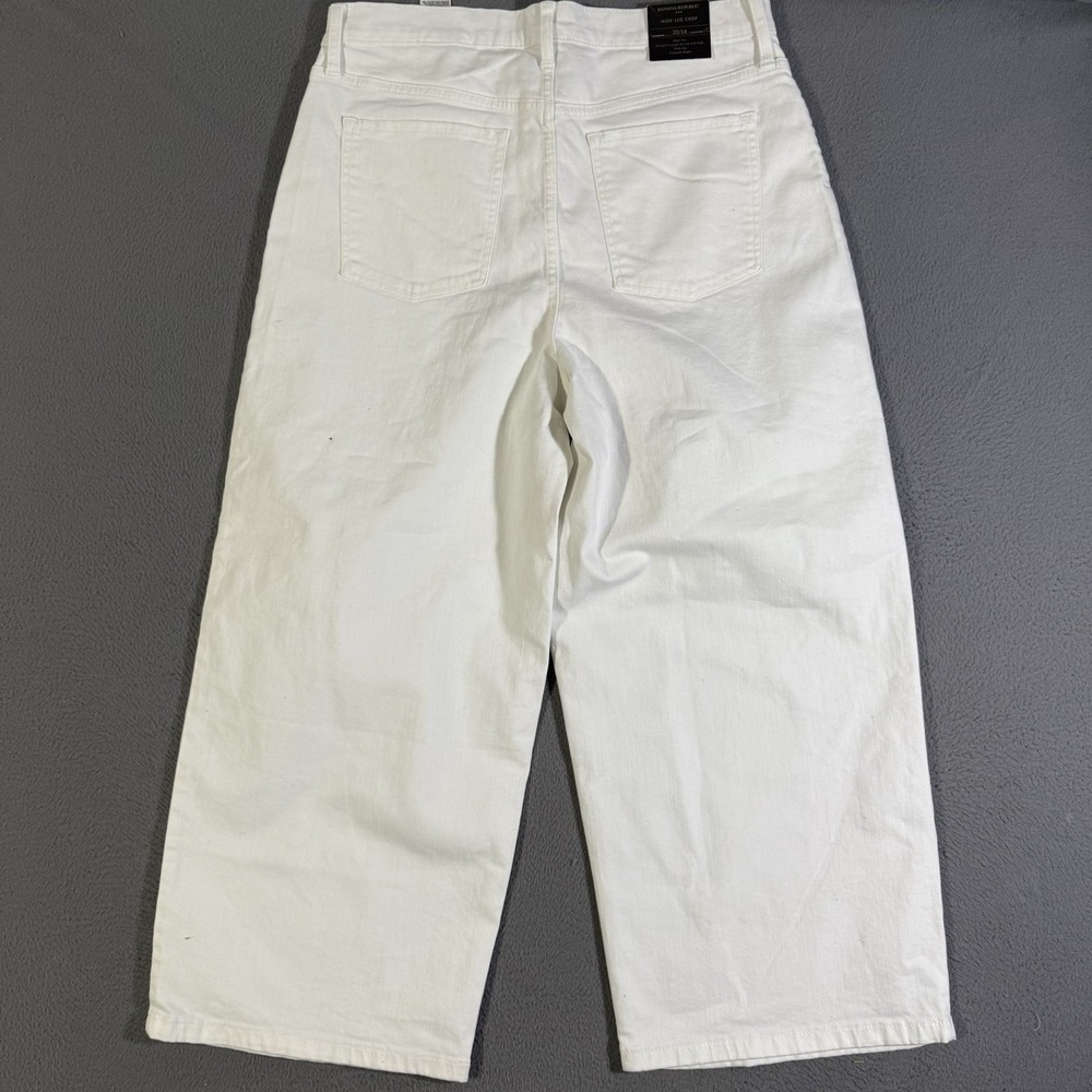 Banana Republic‎ Jeans Womens 32/14 Wide-Leg Crop Baggy White Denim - Picture 6 of 8